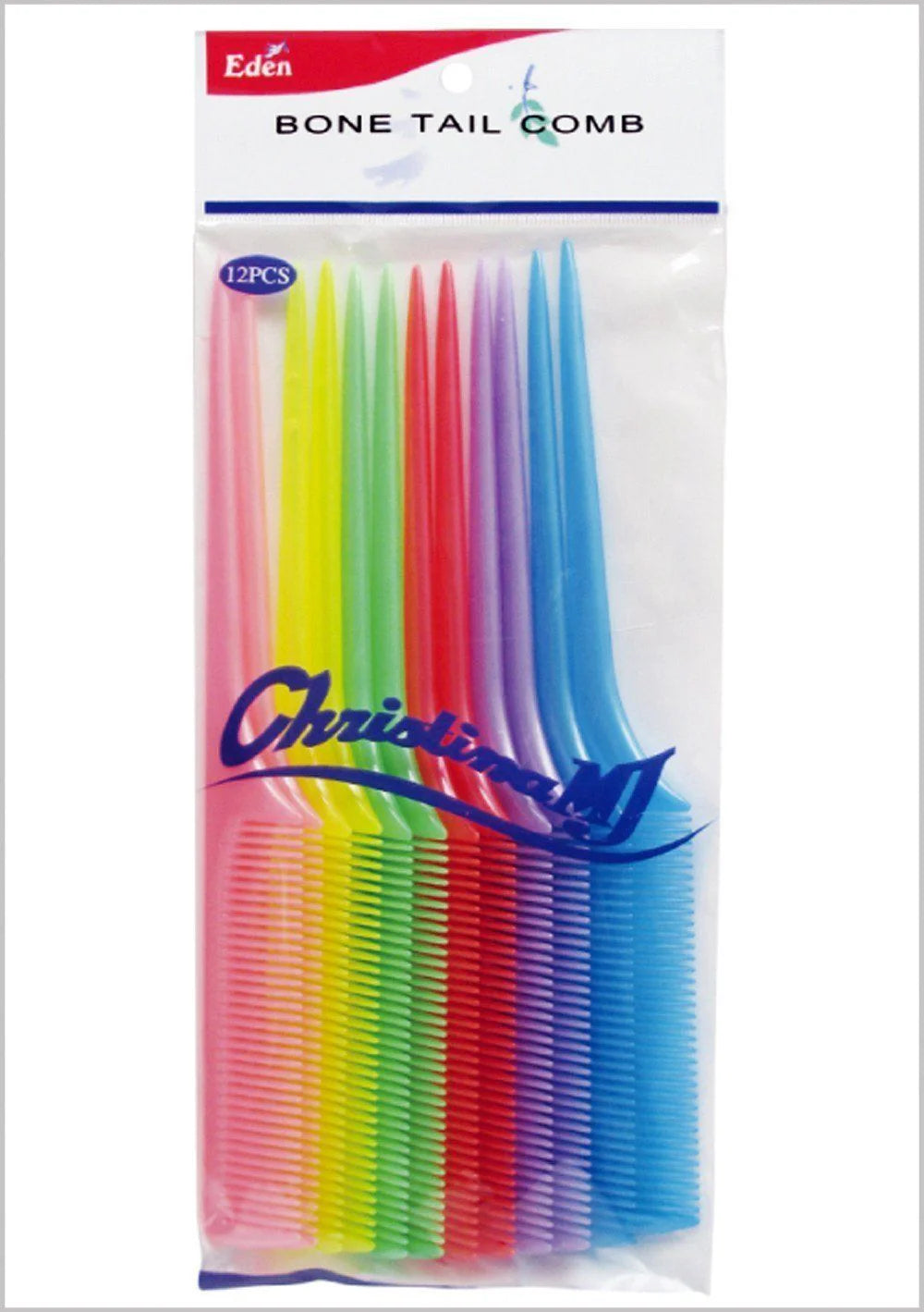 Eden Pastel Assort Bone Tail Comb (12Pc)