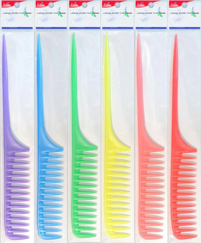 Eden Large Pastel Assort Bone Tail Comb
