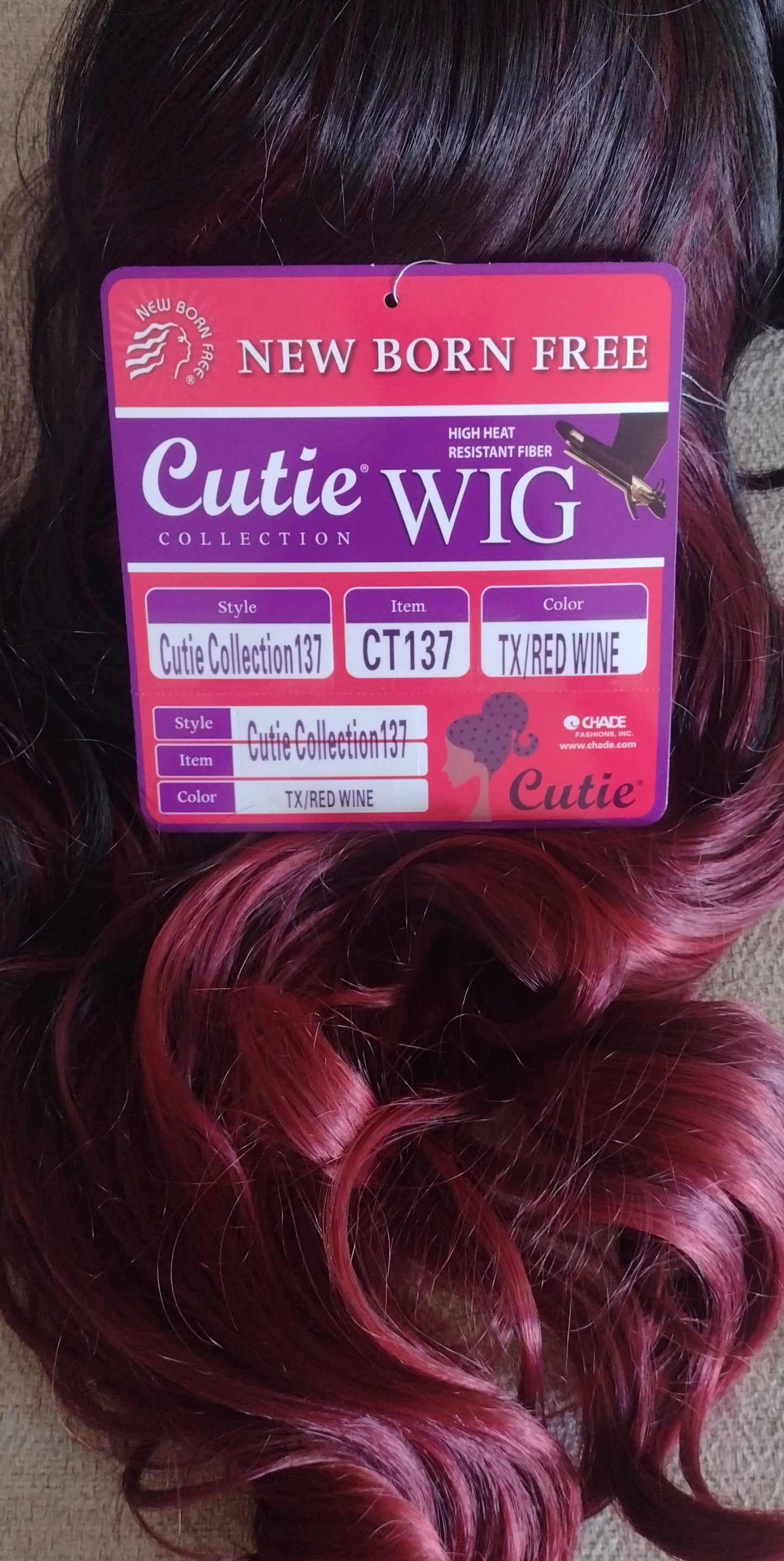 New Born Free Cutie Wig Body Curl #Redwine