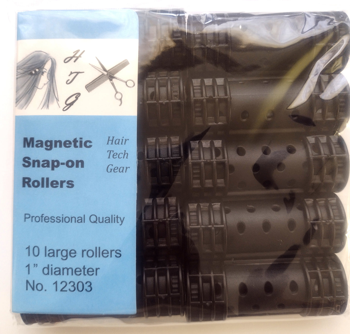 Snap-On Rollers Large Black 1" - 10ct