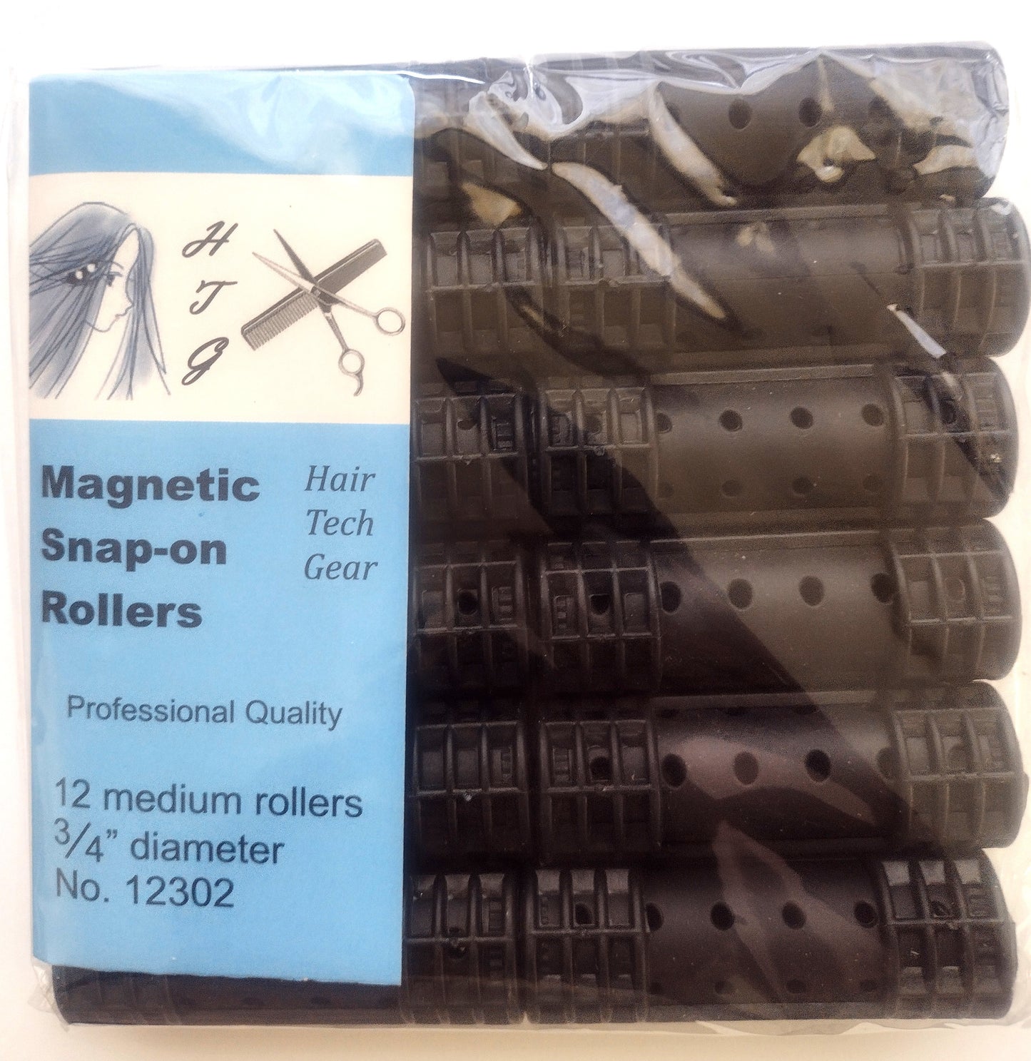 Snap-On Rollers Medium Black 3/4" - 12ct