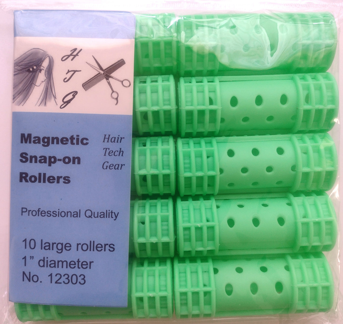 Snap-On Rollers Large Green 1" - 10ct