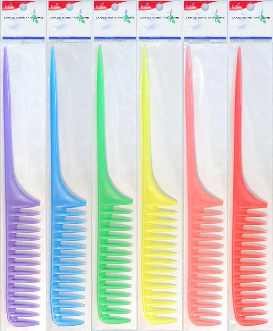 Eden Large Pastel Assort Bone Tail Comb