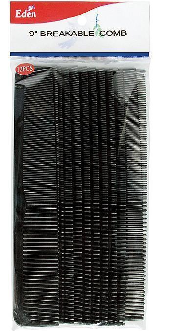 Eden Black 9" Breakable Comb (12Pc)
