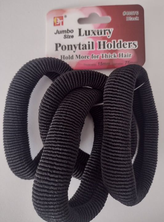 BT Ponytail Holders Black Jumbo