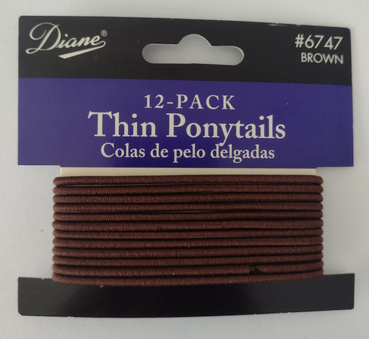 Diane Ponytail Holders Brown Thin
