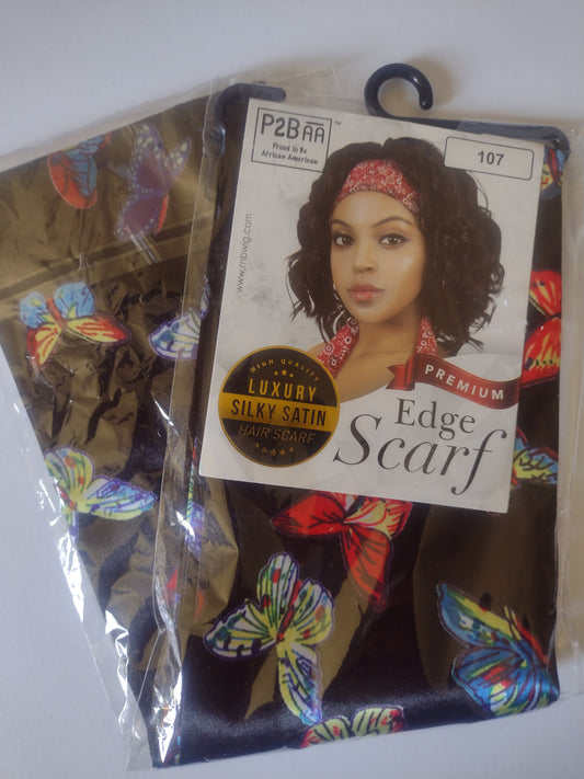 Edge Silk Satin Butterfly Scarf