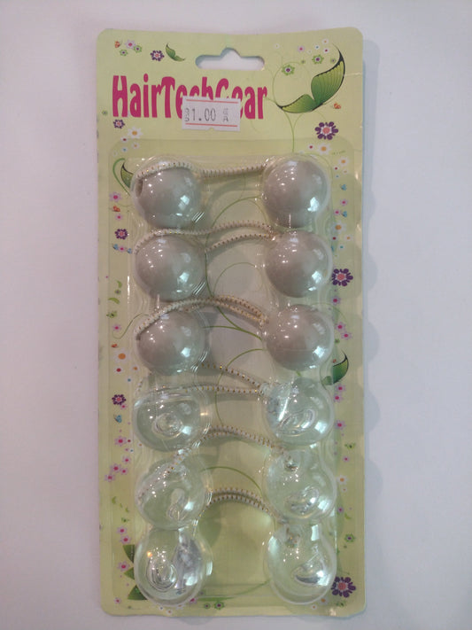 Hair Bows Beige-Clear