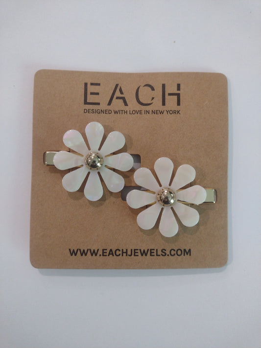 JEWELS Flower Hair Clips 2 Pack