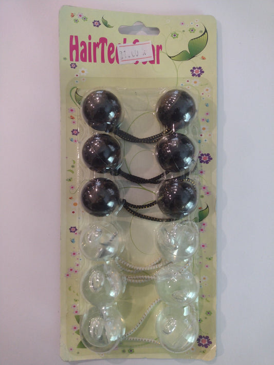 Hair Bows Black-Clear