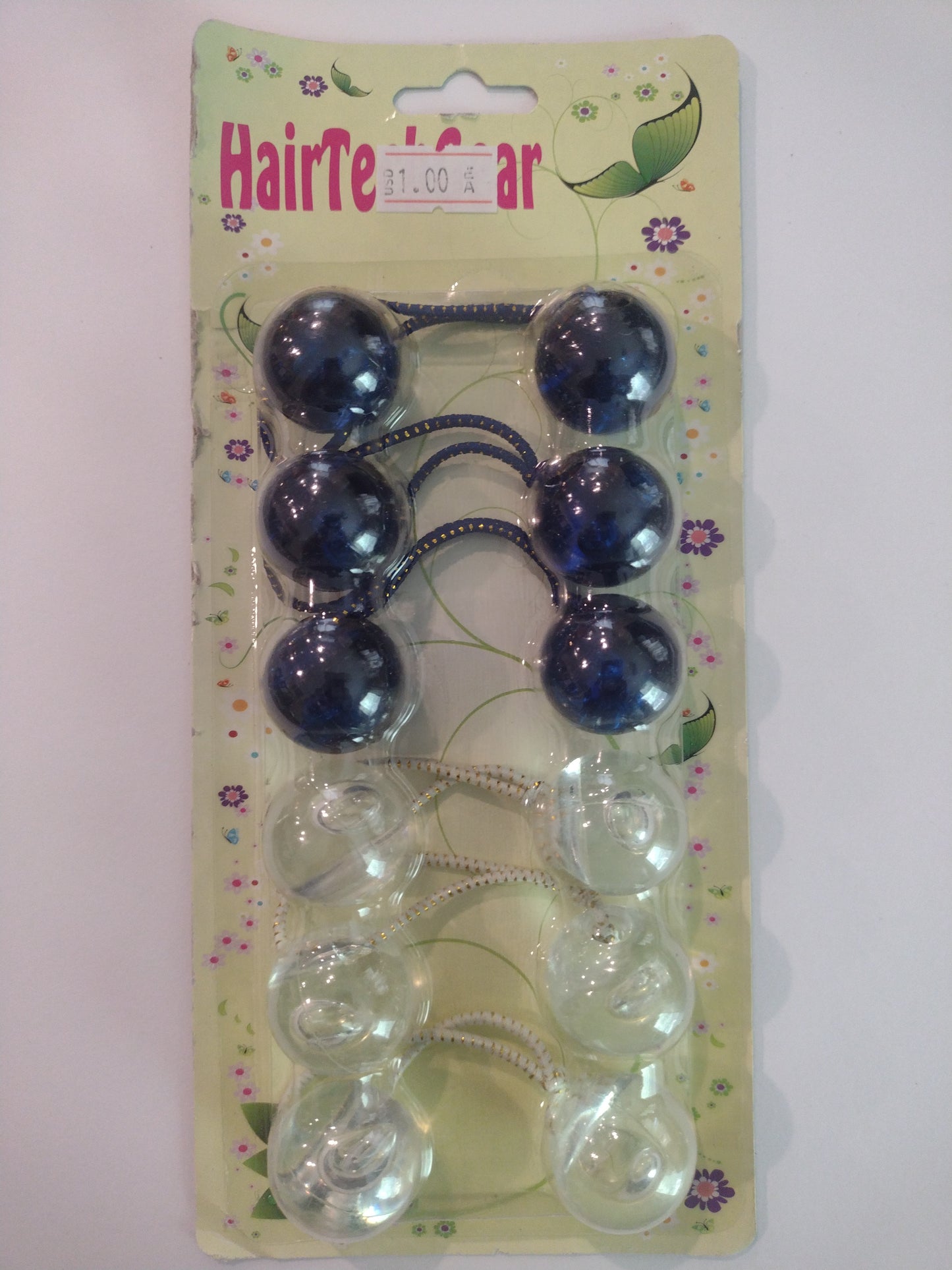 Hair Bows Navy-Clear