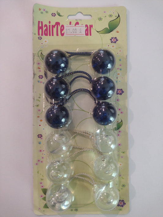 Hair Bows Navy-Clear